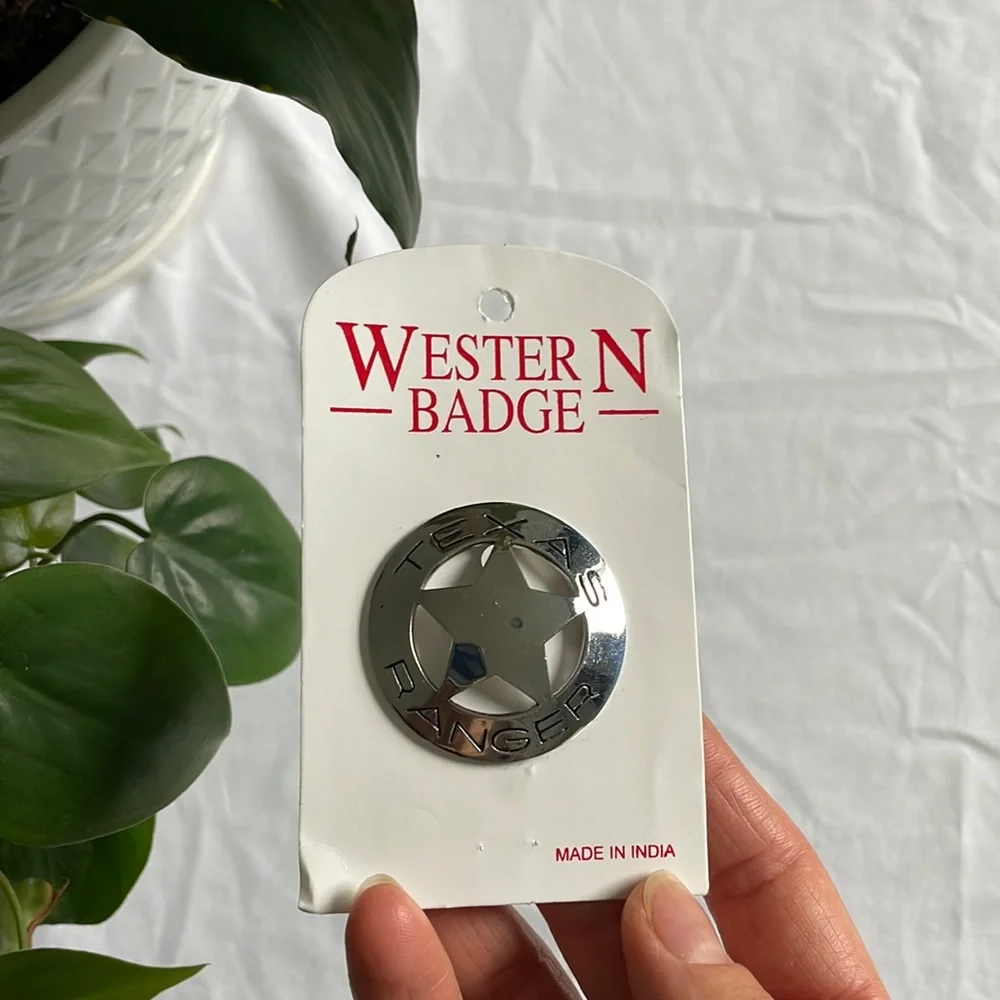 Silver Texas Ranger Badge New